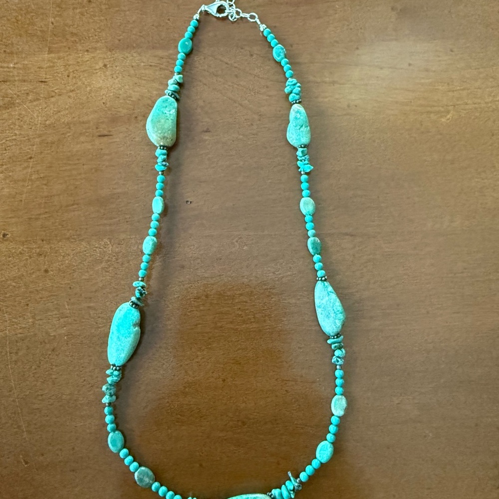 Vintage Barse Turquoise and 925 Silver Beaded Necklace